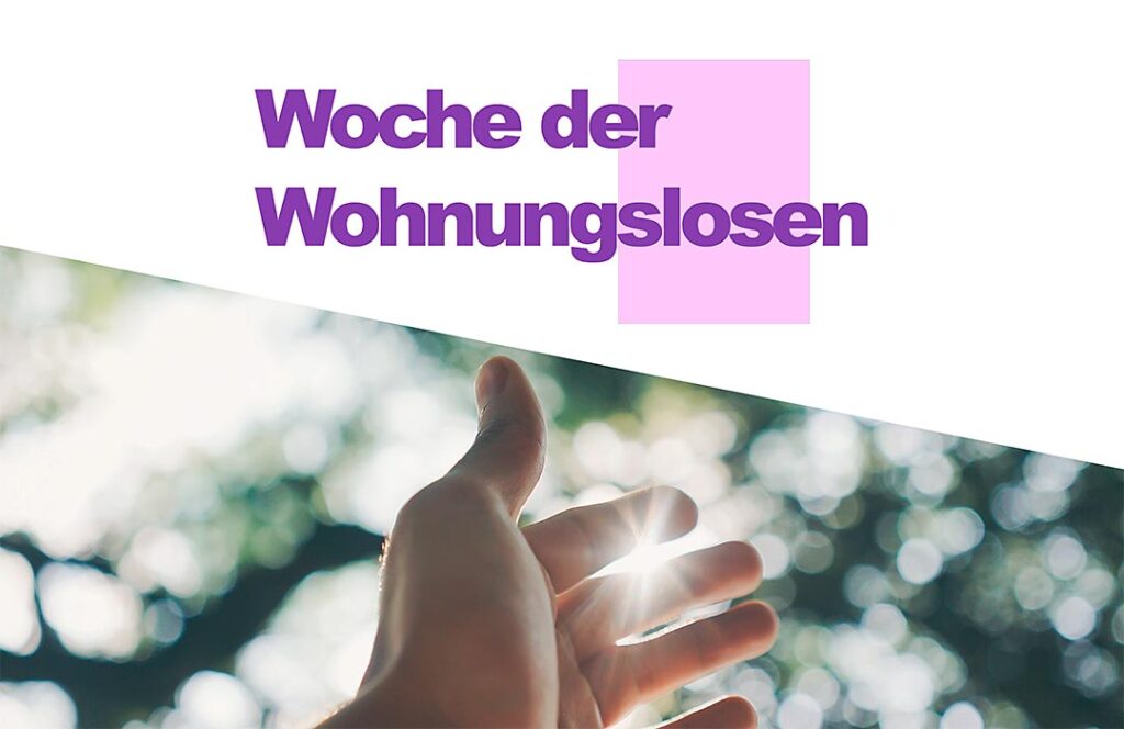 Vorderseite eines Flyers zum Tag der Wohnungslosen